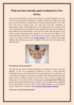 Find out best chronic pain treatment in New Jersey