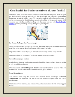 Oral health for Senior members of your family