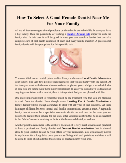 How To Select A Good Female Dentist Near Me For Your Family