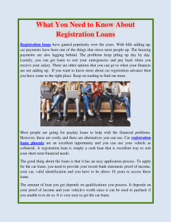 What You Need to Know About Registration Loans
