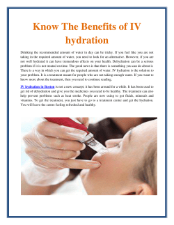 Know the Benefits of IV hydration
