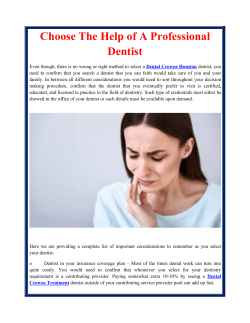 Choose The Help of A Professional Dentist