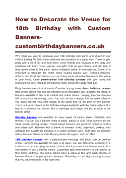 How to Decorate the Venue for 18th Birthday with Custom Banners custombirthdaybanners.co.uk