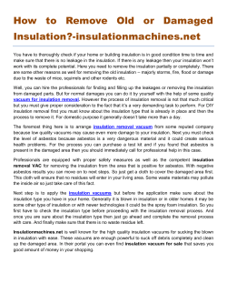 How to Remove Old or Damaged Insulation-insulationmachines.net