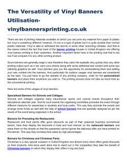 The Versatility of Vinyl Banners Utilisation vinylbannersprinting.co.uk