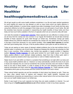 Healthy Herbal Capsules for Healthier Life healthsupplementsdirect.co.uk