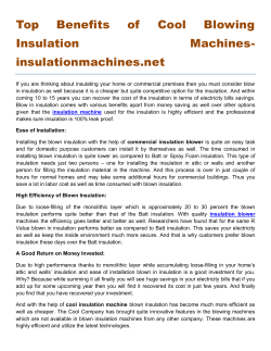 Top Benefits of Cool Blowing Insulation Machines insulationmachines.net