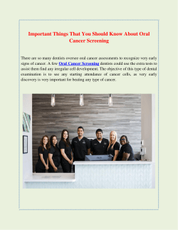 Important Things That You Should Know About Oral Cancer Screening