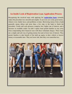 An Inside Look of Registration Loan Application Process