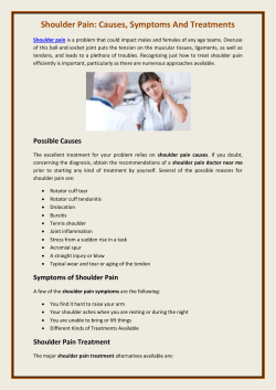 Shoulder Pain Causes, Symptoms And Treatments