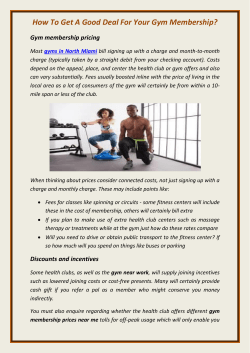How To Get A Good Deal For Your Gym Membership