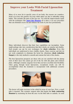 Improve your Looks With Facial Liposuction Treatment