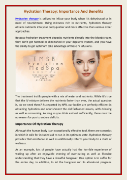Hydration Therapy Importance And Benefits